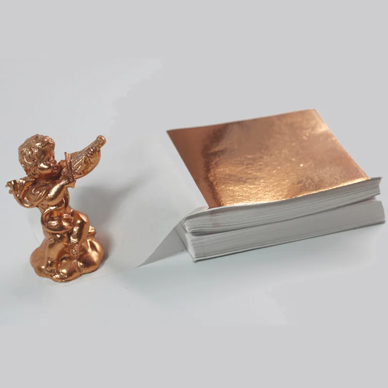 

100pcs Imitation Gold Silver Copper Foil Paper Leaf Leaves Sheet DIY Art Crafts Design Cake Decor Cookie Supplies