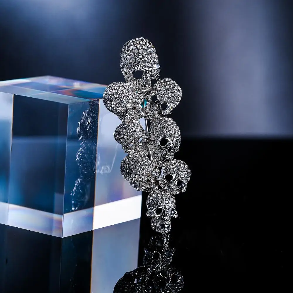 Хэллоуин Радуга брошь череп булавки для женщин Femme кости скелета с украшением в