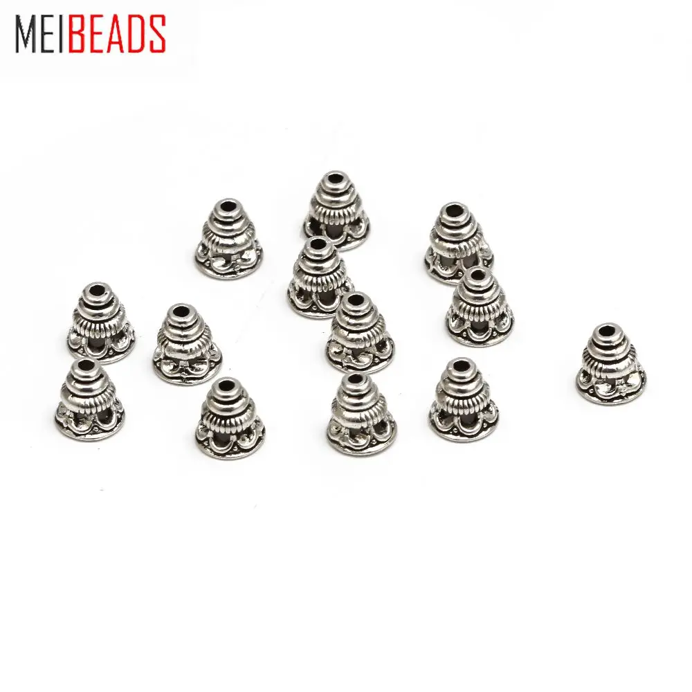 MEIBEADS пустые бусины тибетского серебристого цвета 20 шт./лот колпачки для