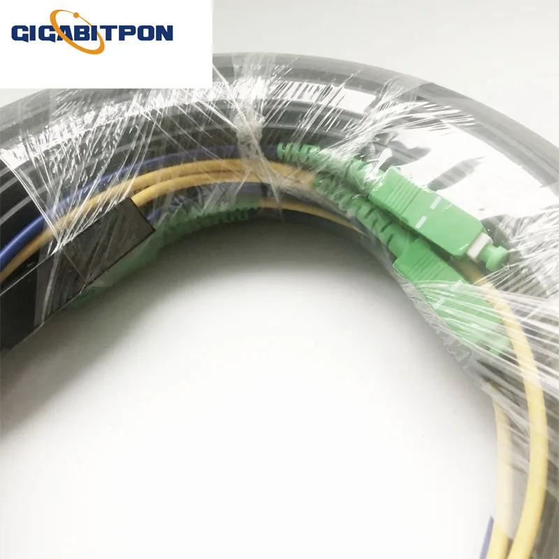 Single-mode SC APC ftth outdoor drop fiber optic cable 50M 100M 200M, with 4 connectors free shipping
