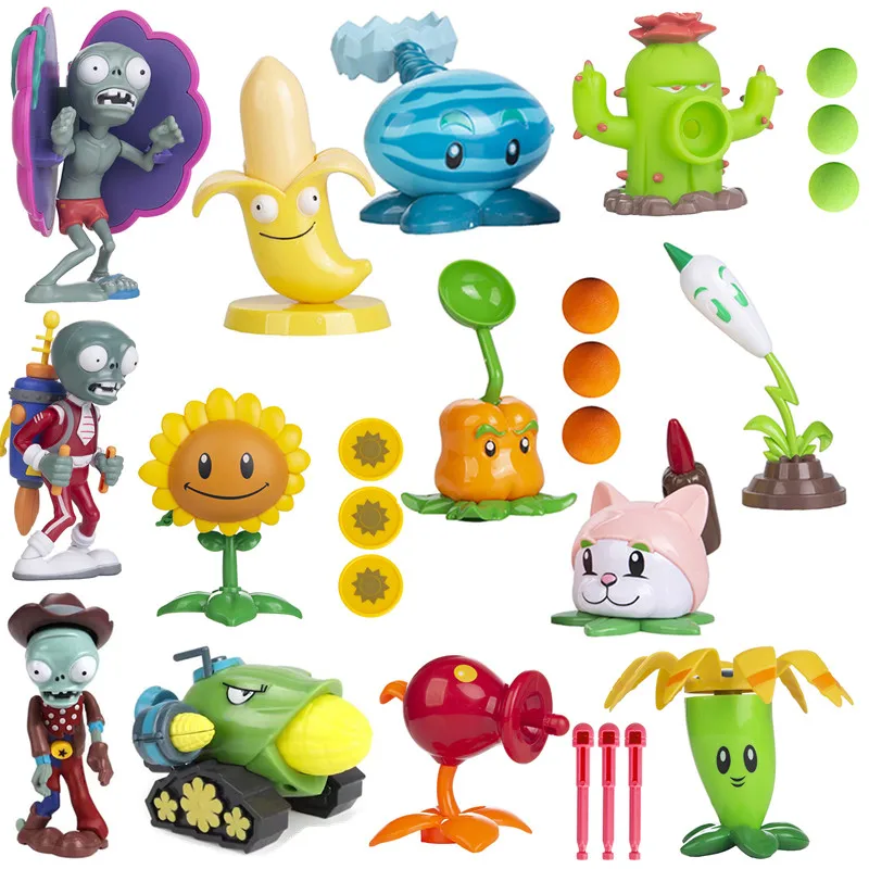 

Cute Animal Plant Vs Zombie Peashooter PVC Action Figure Model Toy Gifts High Quality Shooting Toys For