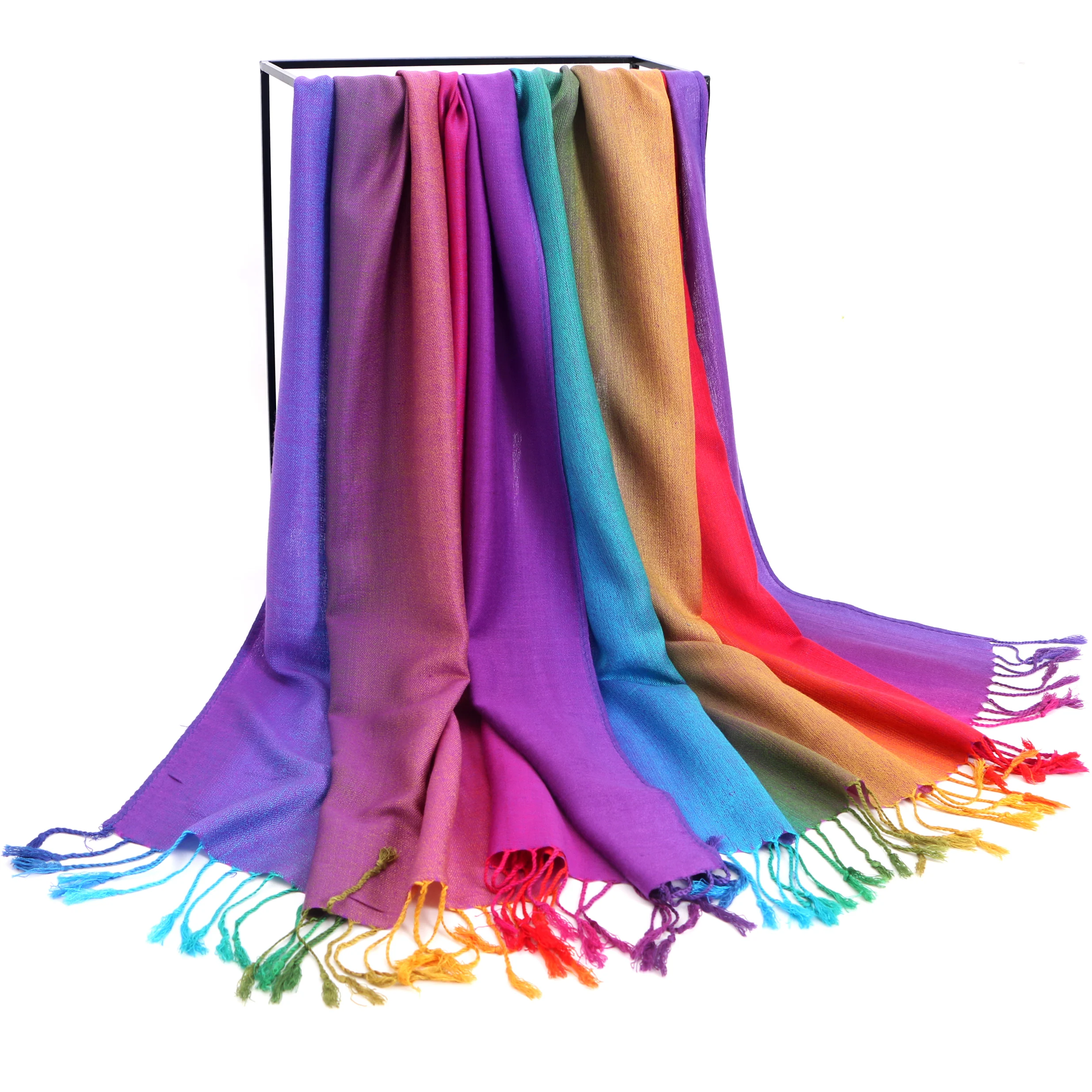 [FAITHINK] Женский Радужный хлопковый платок Пашмина брендовый роскошный женский
