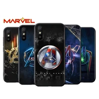 marvel avengers logo for xiaomi redmi 10x pro 9c 9a 9t 9 go k40 k30 ultra k20 8 7 s2 6 5 4x pro soft black phone case