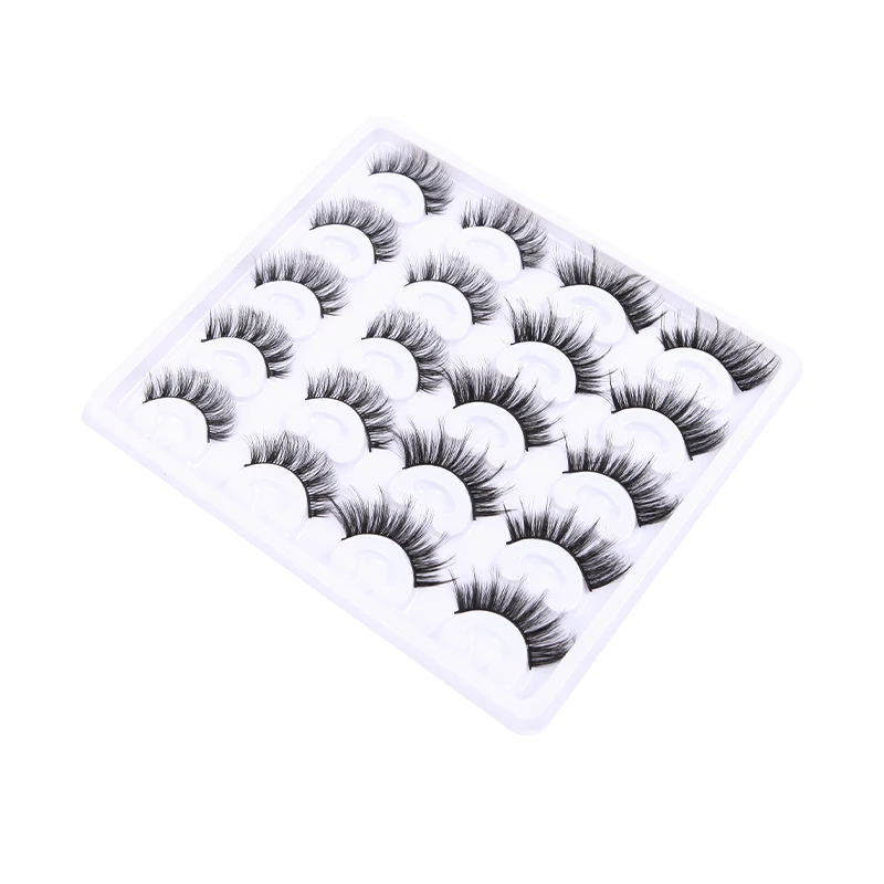 

10 Pairs Mink Hair False Eyelashes Thick Long Natural 3D Mink Fake Lashes Full Strip Eyelash Makeup Beauty Extension Tools