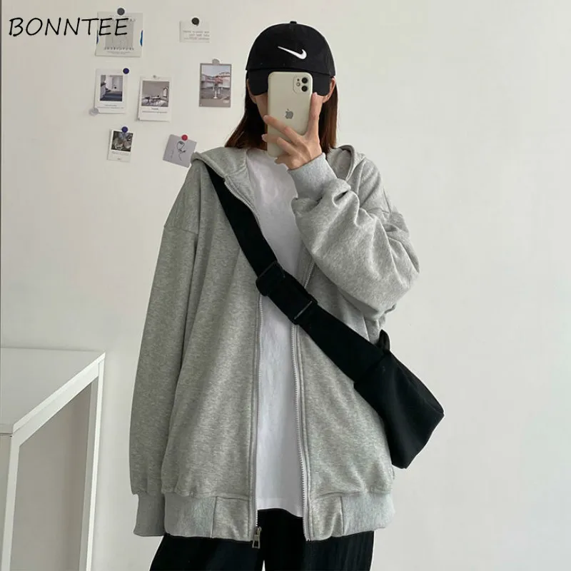 

Basic Jackets Women Simple Chic Ulzzang College Daily Oversized Couples Teens Outwear Fashion Ins Vintage All-match Womens Coats