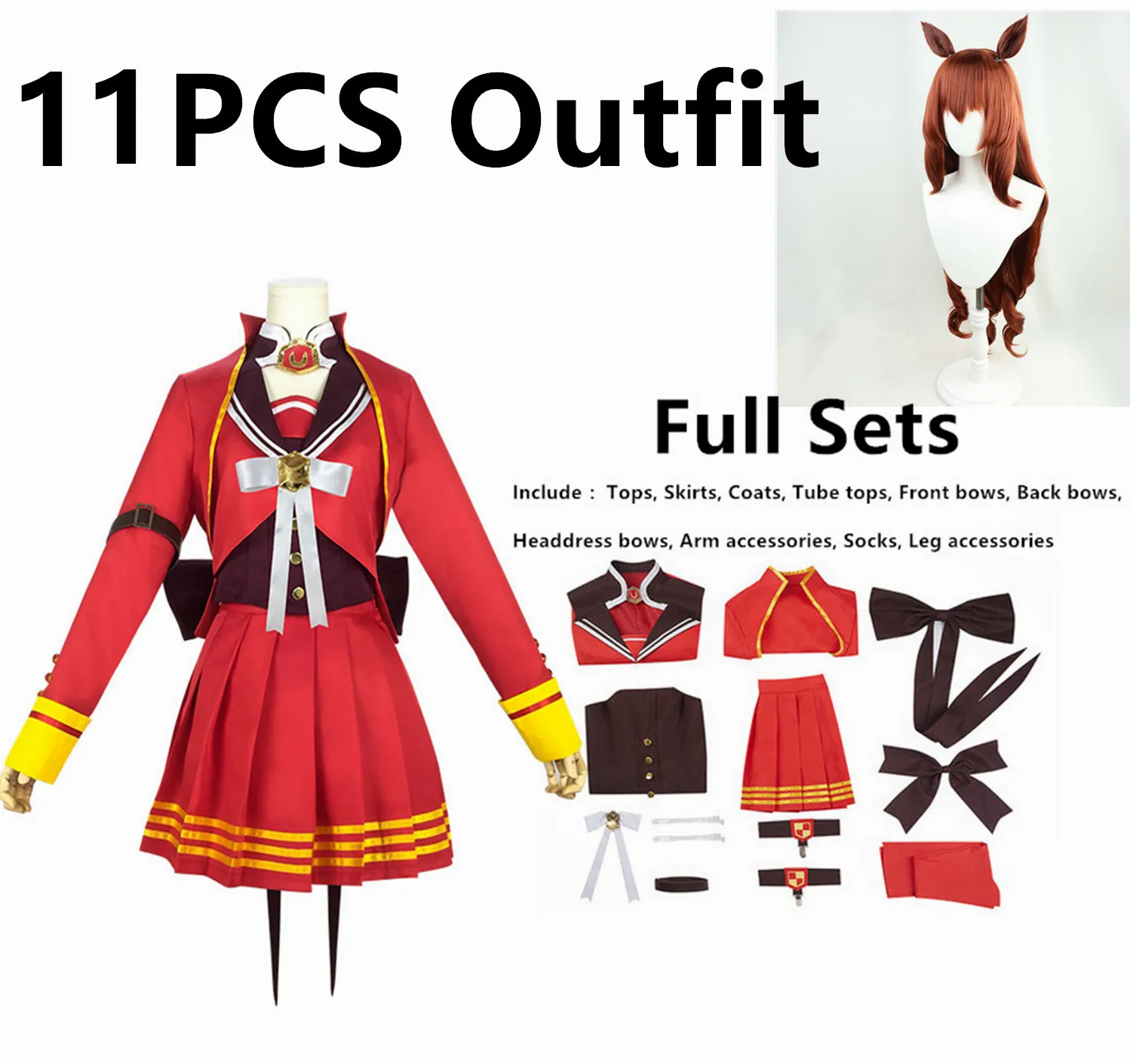 

Anime Comic Umamusume Pretty Derby Maruzensky Cosplay Costumes Special Week COS Clothes Women JK Uniform Top Skirt Bow Halloween