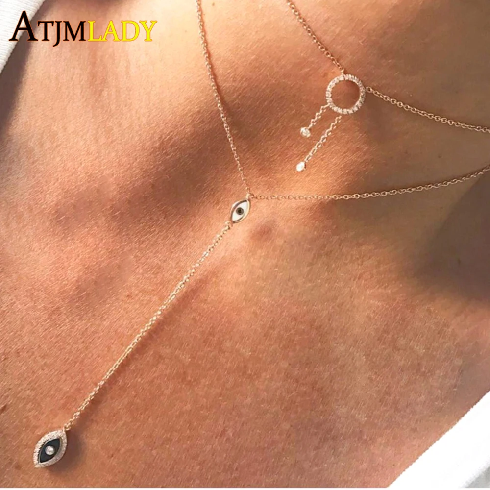 Ожерелье женское из серебра 925 пробы с длинной цепочкой | Украшения и аксессуары