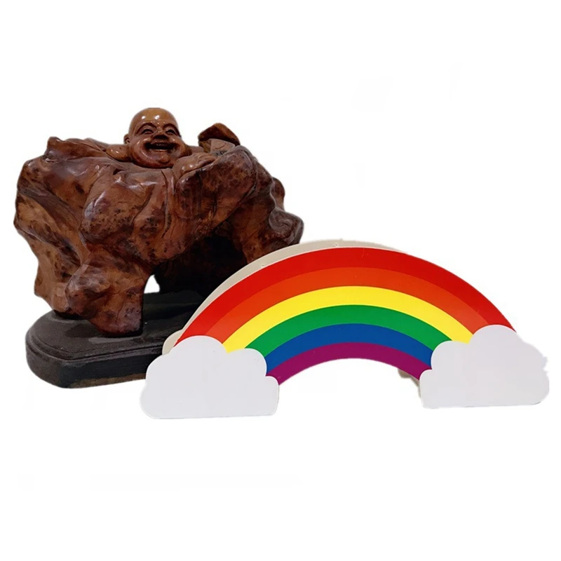 

2021 Kid Desk Organizer School Supplies - Cute Rainbow Cloud Wooden Pencil Holder Desk Accesories Decor For Phone Art Supplies