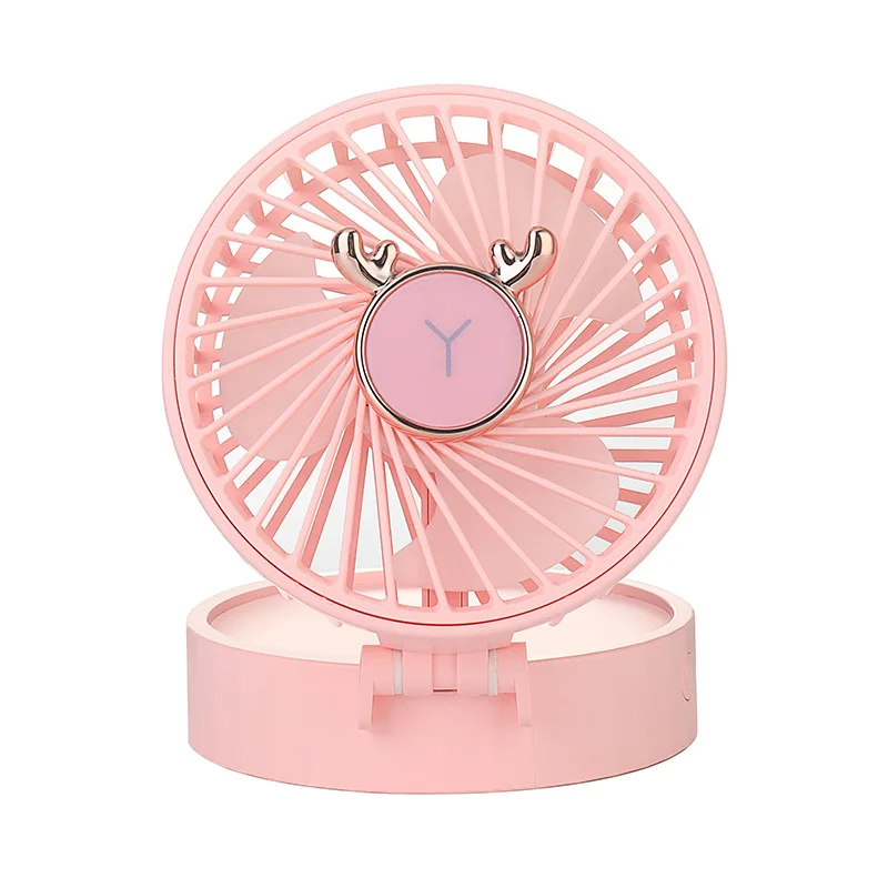 

Usb Fill Light Cartoon Fan Lanyard Small Fan Portable Beauty Mirror Small Fan Rechargeable Folding Fan
