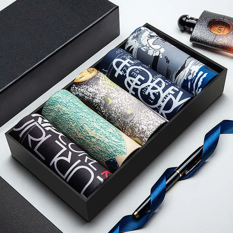 Трусы-боксеры мужские 5 шт./лот шорты нижнее белье пикантные трусы большие