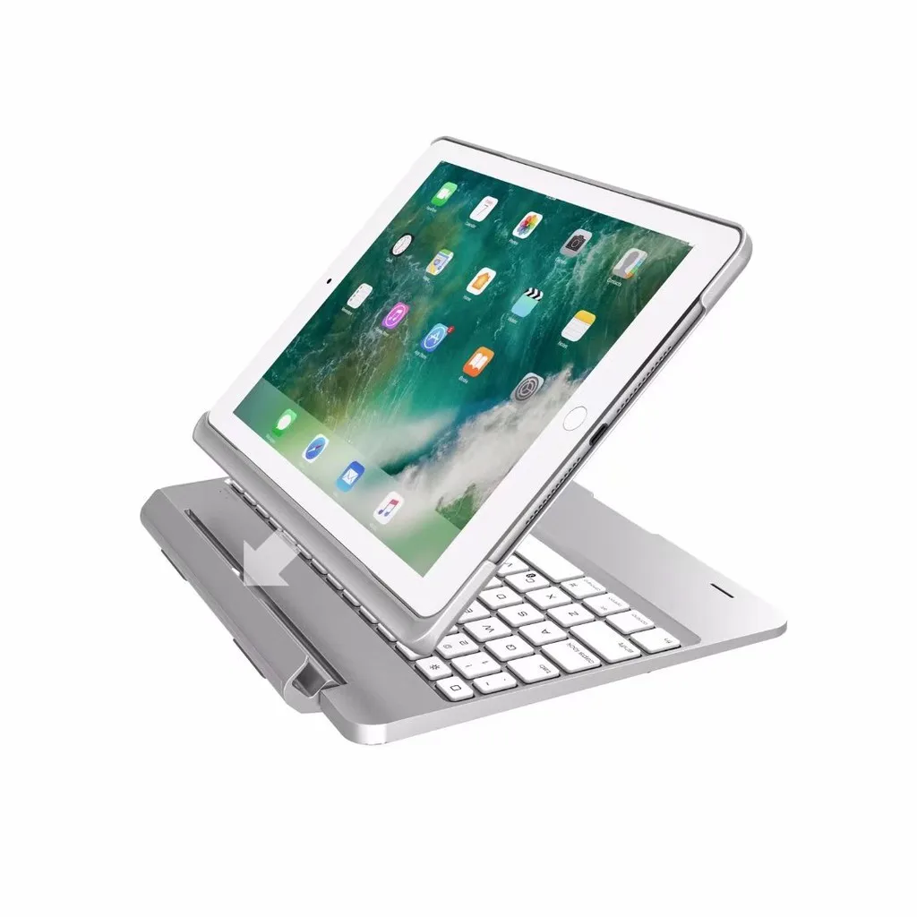 

Ready Stock Ultra Slim Aluminium Bluetooth Keyboard With Cover Case for iPad Air iPad 2017 keyboards gaming keyboard