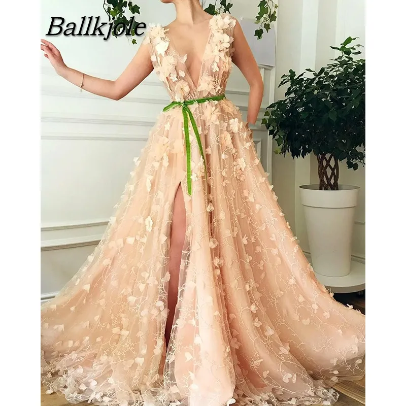 Розовые платья для выпускного вечера 2019 длинное платье с v образным вырезом и