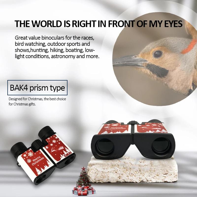 

HD 8x22 Zoom Mini Pocket Binoculars Professional Hunting Telescope Magnified Field Binoculars BAK4 FMC Folding Telescope