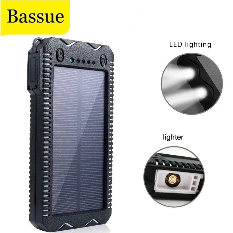 

Huge Capacity Solar Power Bank 30000mAh Dual-USB Waterproof Solar Power Bank Battery Charger For All Phone Iphone Huawei Xiaomi