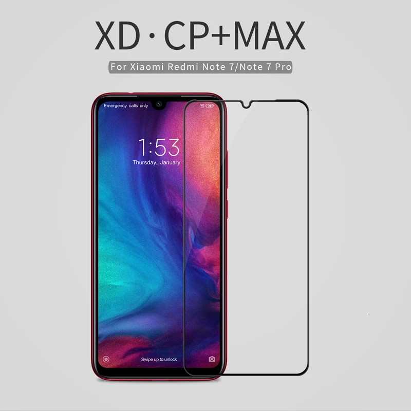 Redmi Note 7 стекло NILLKIN XD CP+ MAX полное покрытие для Xiaomi Redmi Note 7 Pro 7S закаленное стекло защита экрана - Цвет: Black