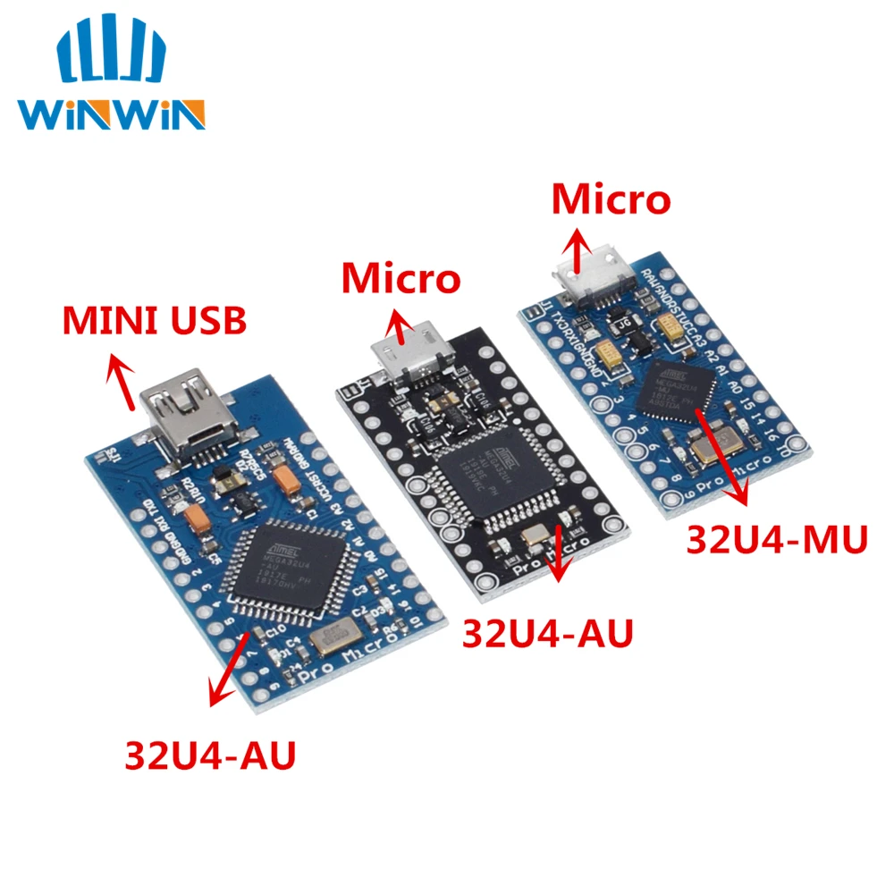 Pro Micro ATMEGA32U4 5 V/16 МГц модуль с Загрузчиком для arduino Мини USB/Micro USB с 2 row штыревые