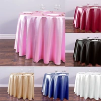 round tablecloth solid color table cover non disposable for wedding birthday christmas party home decor 145cm 1piece