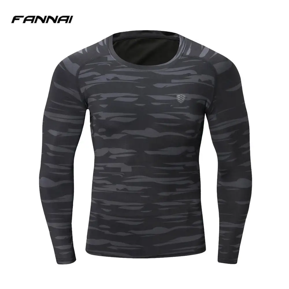 2019 High Elastic Compression T shirts Men O Neck Quick Dry Jogging Fitness Tight Sportswear Male Sweatshirt Casual Jersey|Мужские