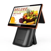 15 inch 15 inch dual screen point of sale touch pos systems windows pos terminal printer for retail store