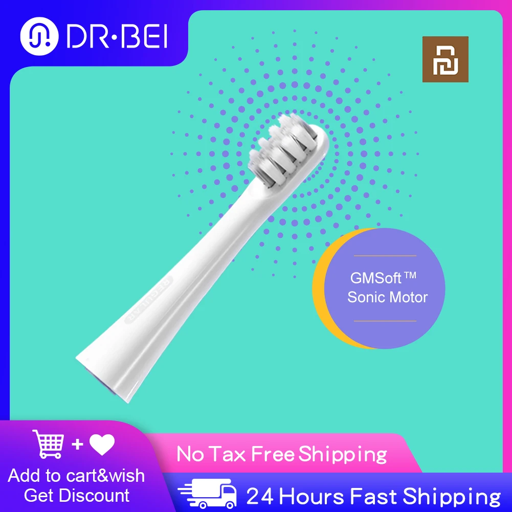 

DR.BEI Electric Toothbrush Heads For GY1 Ultrosonic Electric Toothbrush 2pcs/Pack Replaceable Teeth Brush Heads Xiaomi Youpin