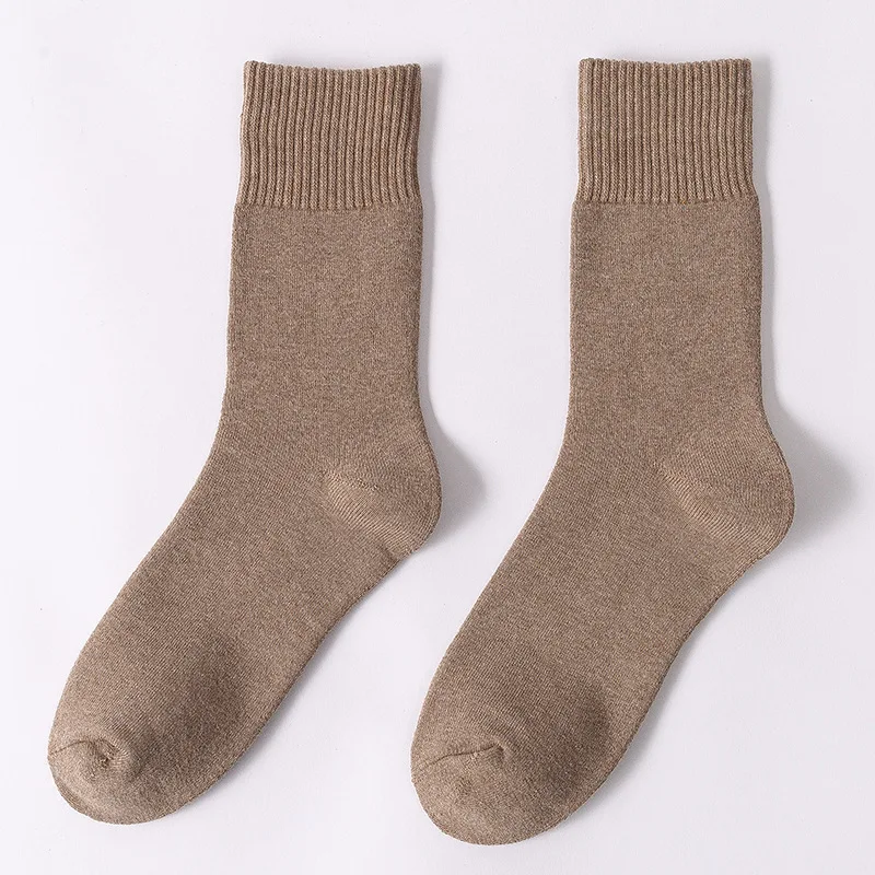 

Winter socks men's middle tube pure cotton sweat absorption breathable deodorant Plush Terry Warmer Thicken Thermal Solid color