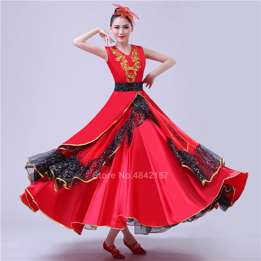 Женское Платье Фламенко с длинным рукавом и кружевом 360 градусов|Фламенко| |