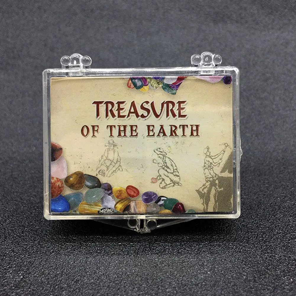 Полированные натуральные драгоценные камни смешанные цвета в коробке