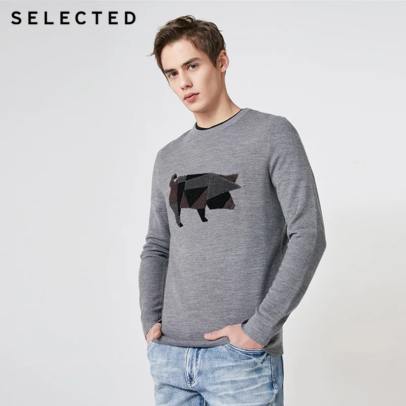 Мужской зимний свитер с длинными рукавами из смешанной шерсти | 419124546|Джемперы|