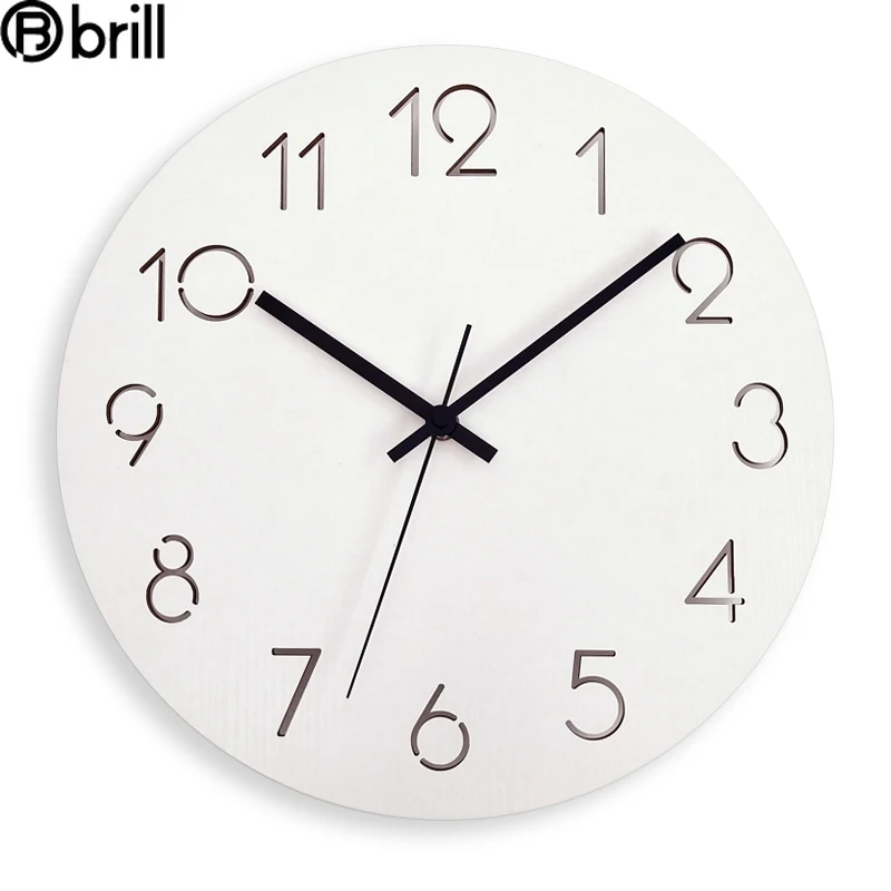 

Nordic Modern Large Wall Clock Wood Living Room Bedroom Silent Yellow Clocks Office Kitchen Creative Wood Decoration Home Decor