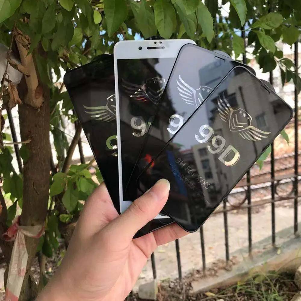 Закаленное стекло 99D с полным покрытием для iPhone 7 8 Plus X Xs Max XR стеклянная пленка