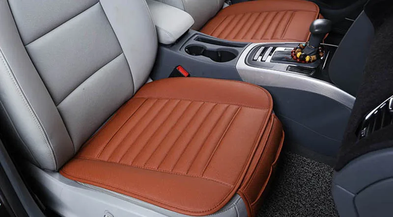 Кожаные бамбуковые полосы угольная подушка чехол на автомобильное сиденье для