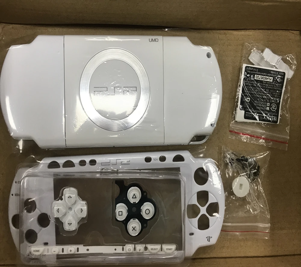 Белый чехол с полным корпусом для PSP 1000 PSP1000 2000 PSP3000 3004 кнопками + наклейкой