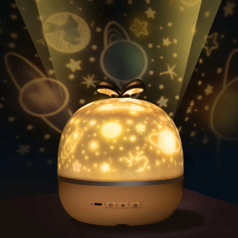 

Music Projector Night Light With BT Speaker Chargeable Universe Starry Sky Rotate LED Lamp Colorful Flashing Star Kids Baby Gift