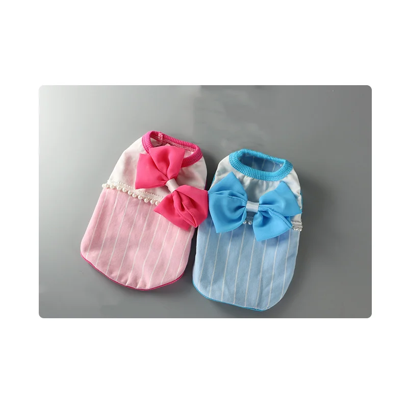 

Cute style dog clothes pet supplies clothing cats detachable girl bowknot cotton T-shirt vest
