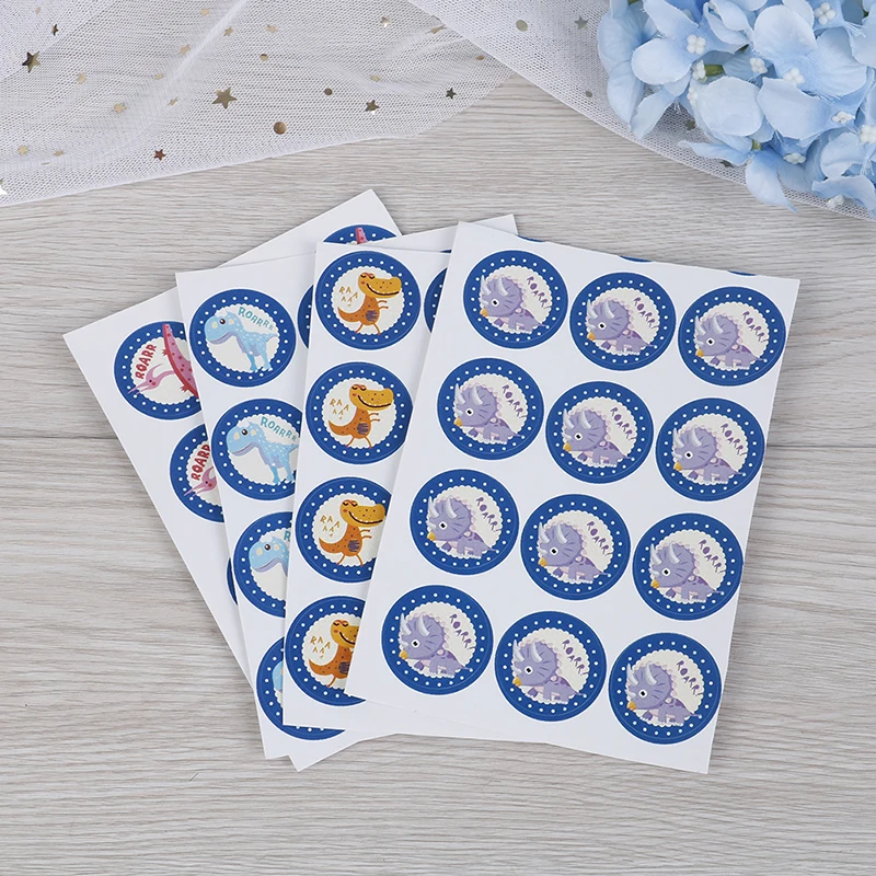 60 шт. наклейка динозавра этикетки персонализированные уплотнения идеально