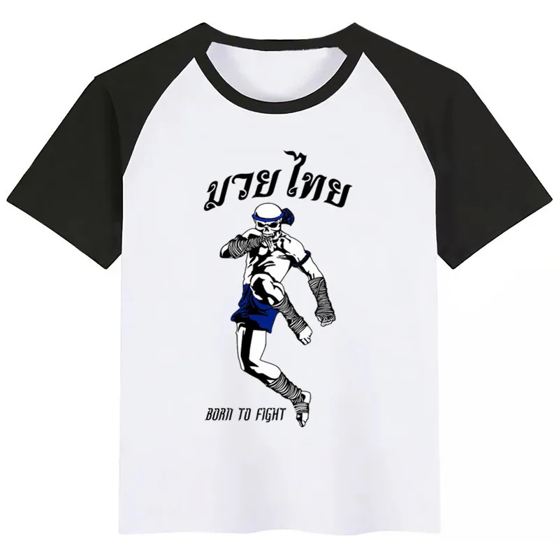 Fighting Muay Thai Fight Летний стиль Забавные милые топы для девочек модная уличная одежда Harajuku футболка для мальчиков уличная детская футболка