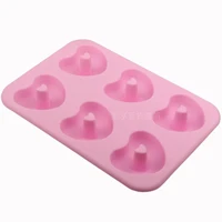 love heart silicone cake mould 6 with hollow chiffon heart donuts