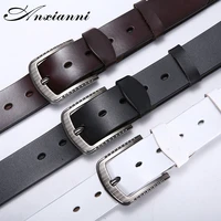 leather belts for men pin buckle mens gift for man cowskin genuine leather quality male vintage jeans strap