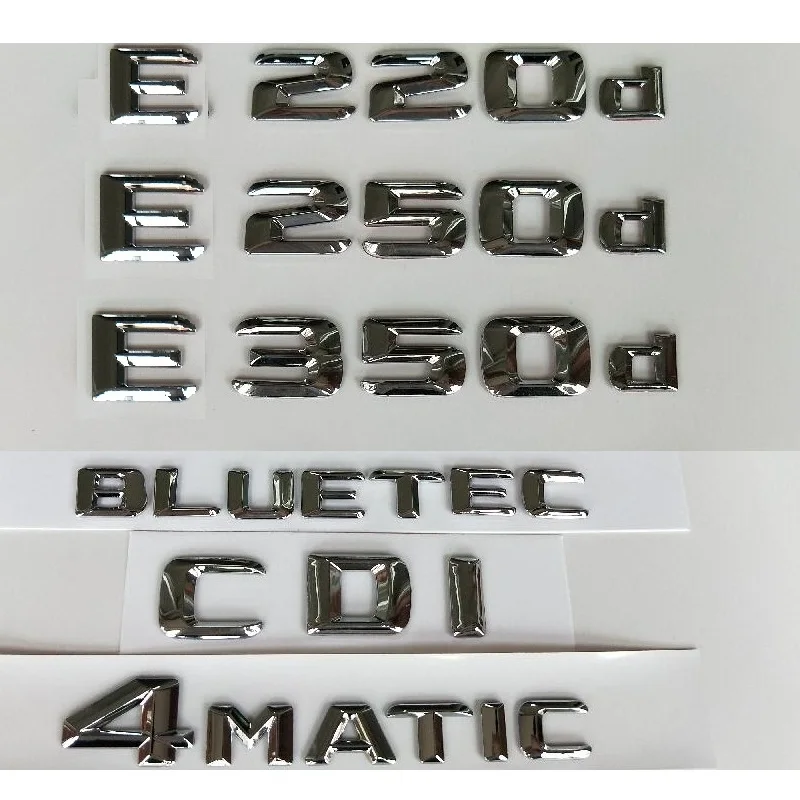 3D хромированный для Mercedes Benz E160d E180d E200d E220d E250d E260d E280d E300d E320d E350d E400d E450d E500d E550d AMG CDI 4matic