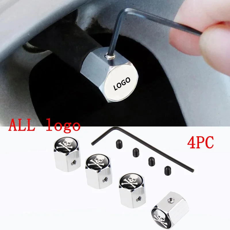 

4PCS/set Of A Variety Of LOGO Aluminum Alloy Wheels Tire Valve Caps Anti-theft Valve Caps General Automobile Fashion Accessories