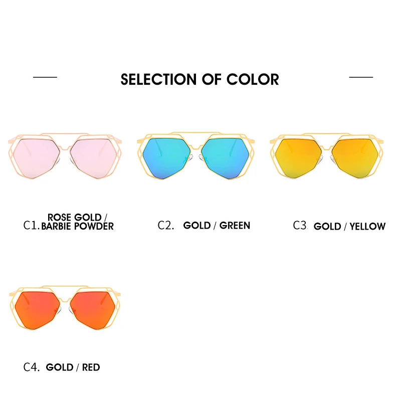 Metal Hexagon Sunglasses Fashion Style Eyewear Candy Colors Sun Glasses Driving Shopping Lunette De Soleil Retro Shades | Аксессуары для