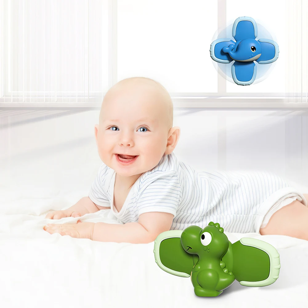 

3PCS Suction Cup Spinning Top Toys Sucker Stress Reliever Toy Sensory Toy Cute Colorful Animal Spinning Fingertip Spinner