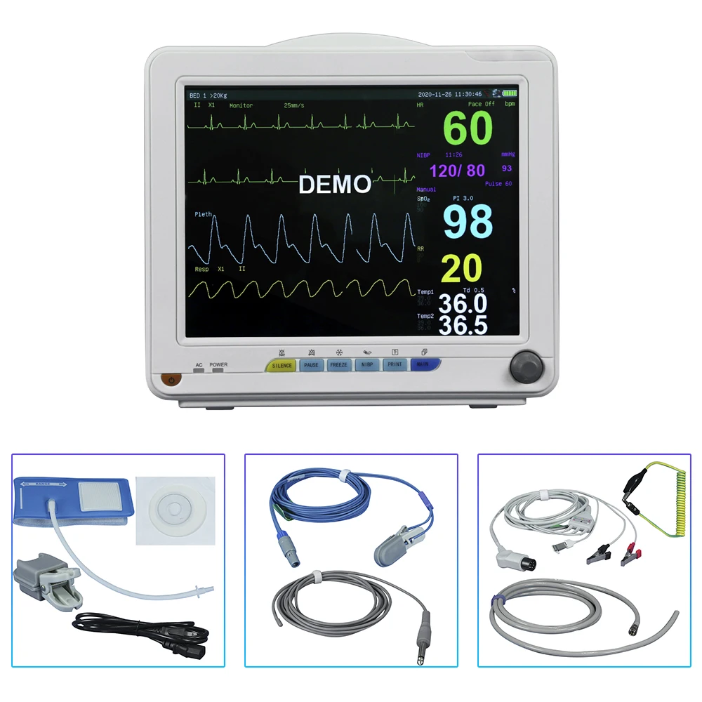 

Vet Multi-Parameter Veterinary Patient Monitor NIBP SPO2 ECG TEMP RESP PR Vital Signs ICU CCU Patient Monitor