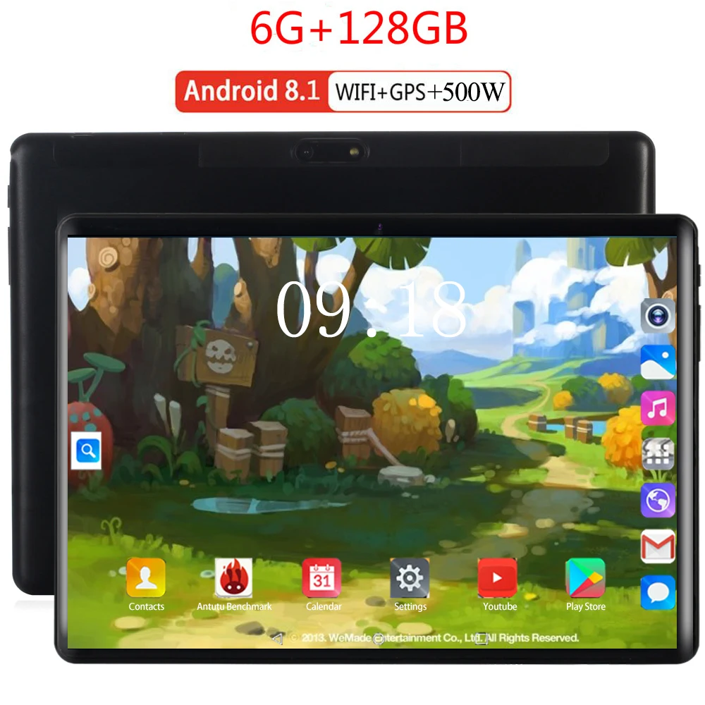 

2021 Gift Tablet 4G LTE 10 Inch 2.5D Tablet Pc 10 Octa Core MTK8752 6GB RAM 128GB ROM 1280*800 Android 9.0 Kids Tablet