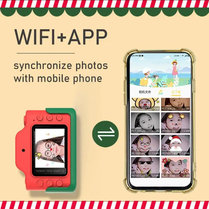 C2 мини цифровая Рождественская Wi-Fi камера для детей мультяшная с двойным