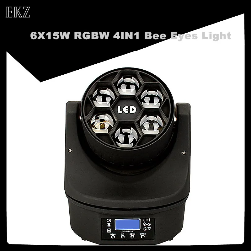 

HOT 6X15W RGBW 4IN1 Led Beam Moving Head Light DMX Control 6 Bee Eyes Wash Effects Stage Lighting Wonderful DJ Disco Party