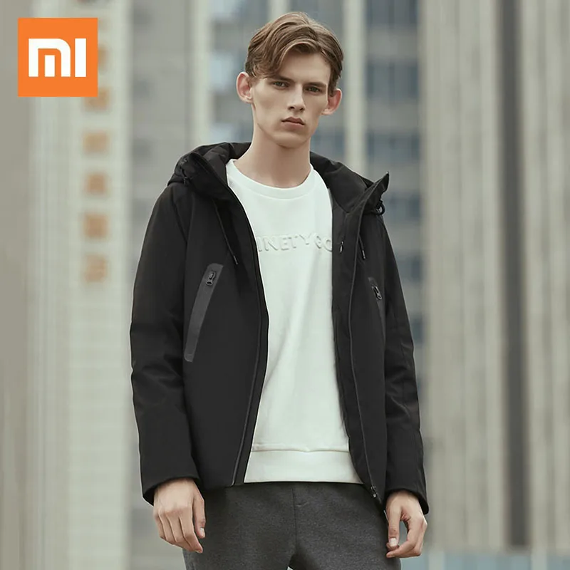 

Xiaomi 90 Забавный пуховик мгновенный контроль температуры гусиный пух Мужская зимняя теплая куртка с USB подогревом водонепроницаемые куртки
