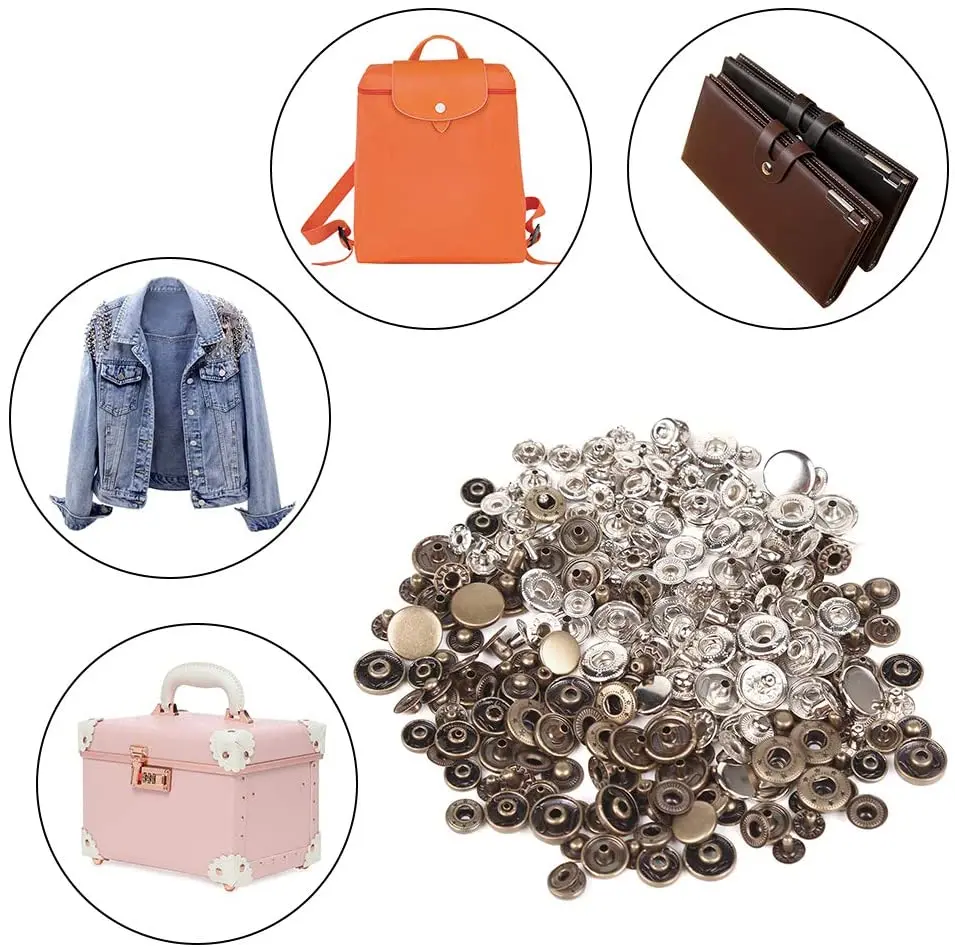 Набор кожаных застежек LMDZ металлические защелки с установочными инструментами