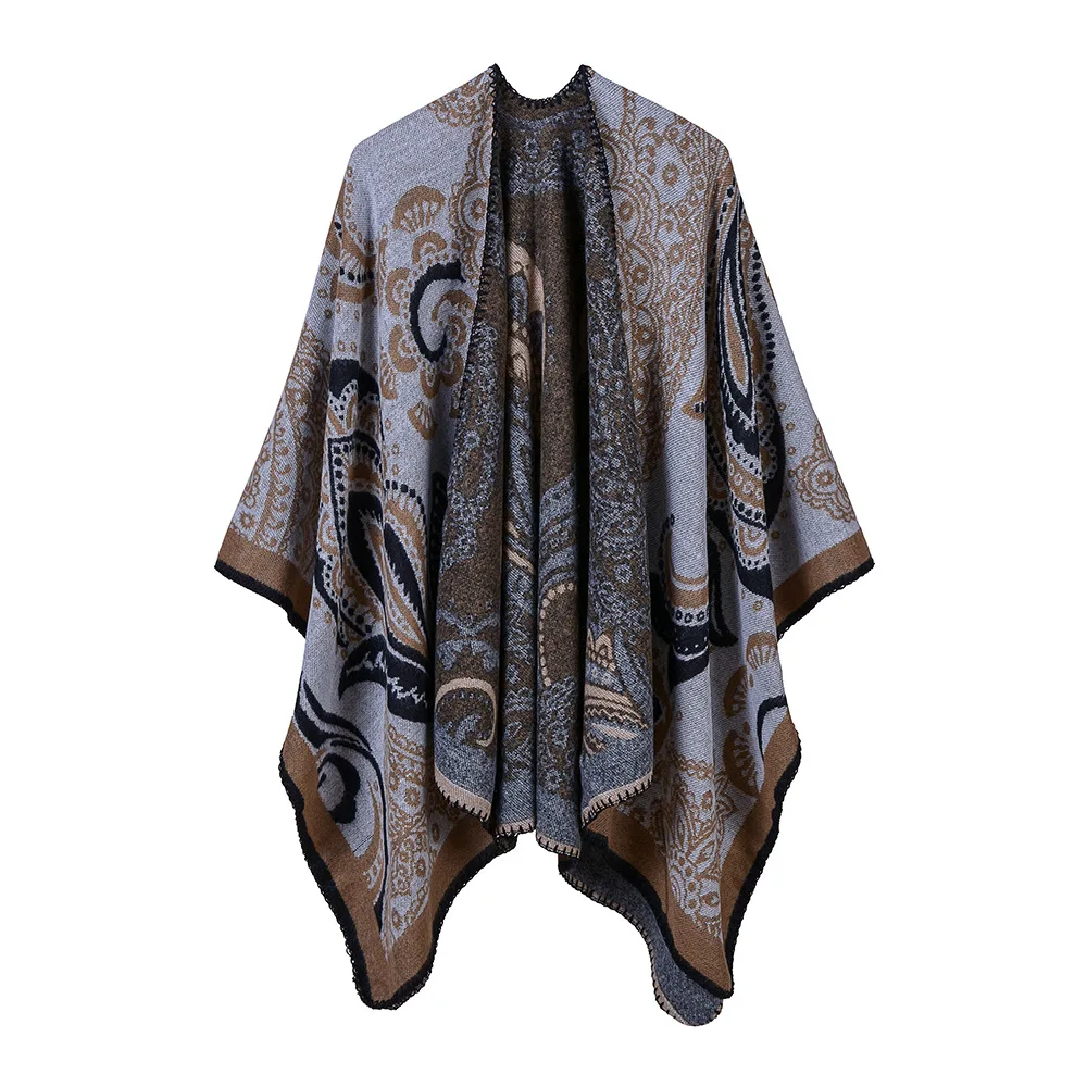 

Winter New Artificial Cashmere Poncho Women Shawls And Wraps Soft Pashmina Cape Large Mujer Bufanda Chal Warm Stole Pallium