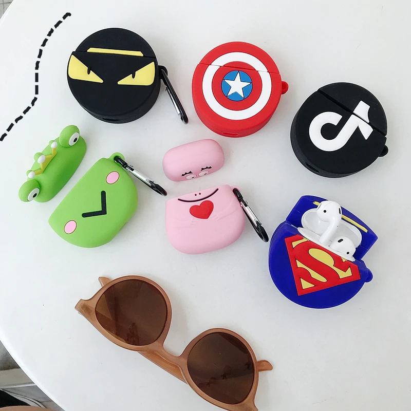 Милый мягкий силиконовый чехол с 3D рисунком для Apple Airpods телефона наушников